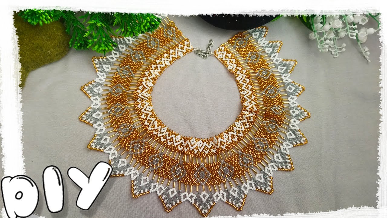 DIY WIDE NECKLACE made of beads. BEAD JEWELRY