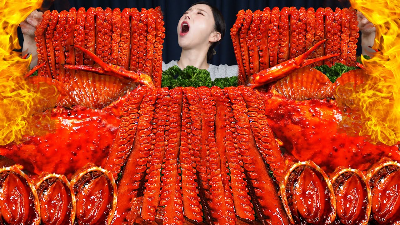 [Mukbang ASMR] Spicy 🐙 small Ocotpus Legs Seafood Boil! Crab & Shirmp Recipe Ssoyoung