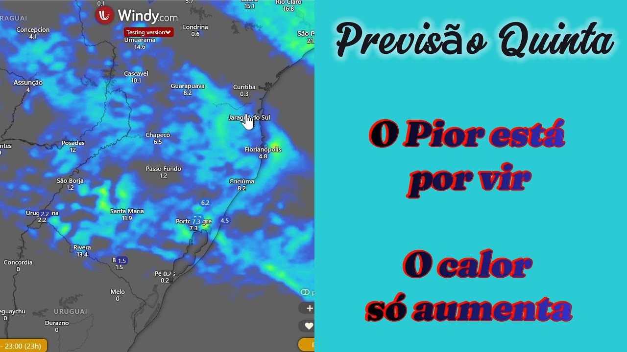 Previsão para Quinta 05 de fevereiro
