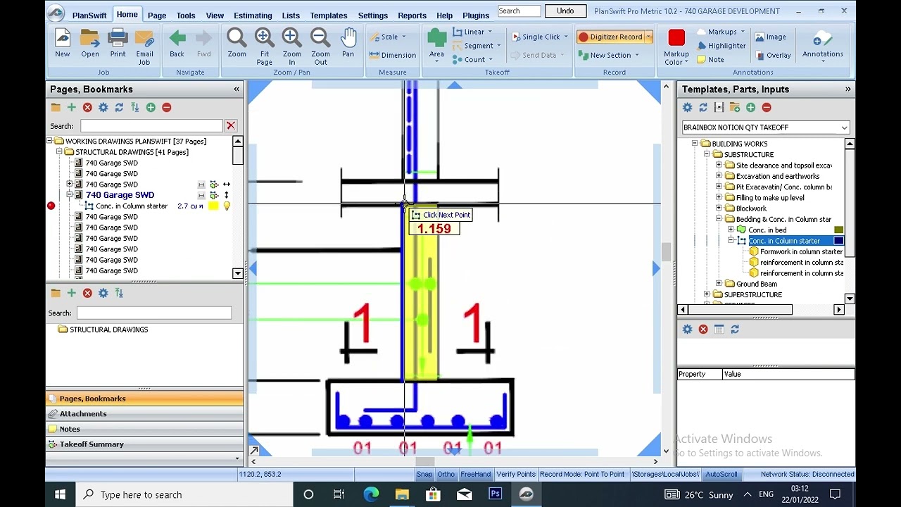 PLANSWIFT TUTORIAL FOR HARDCORE & LATERITE FILLING, BLOCKWORK & COLUMN STARTER TEMPLATE CREATION