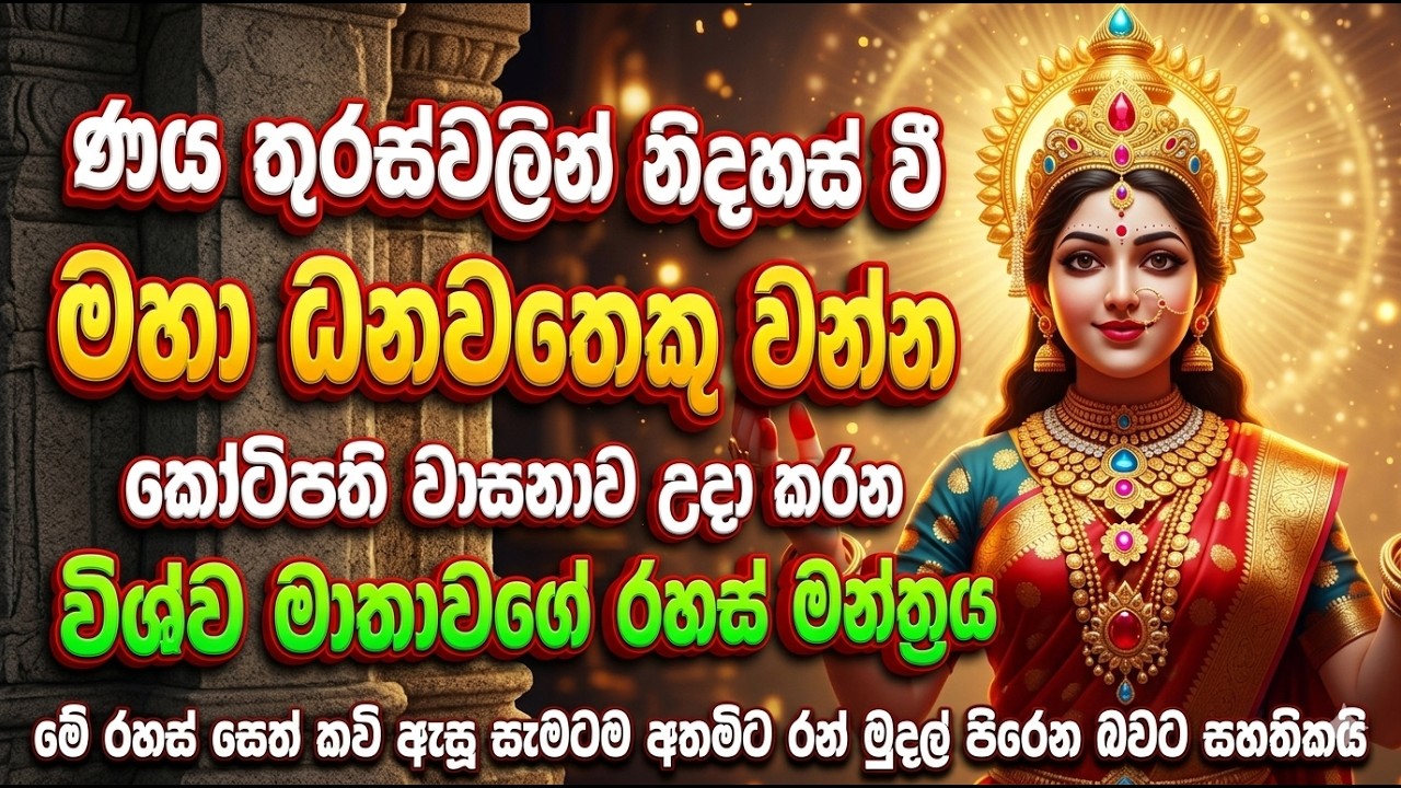 ධනය සහ වාසනාව ගලා එන බලගතු විශ්ව මාතා සෙත් කවි | Vishwa Matha Mantra for Wealth & Success