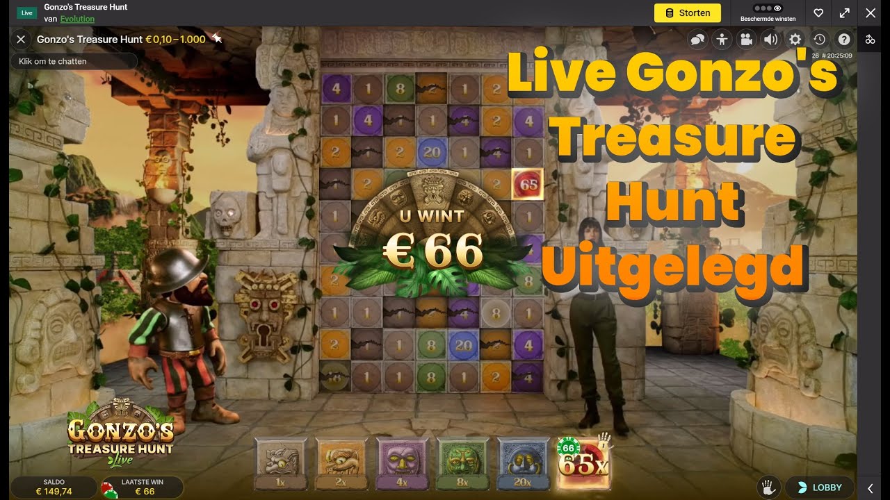 Live Gonzo's Treasure Hunt! Uitleg & Gameplay & BIG WIN!