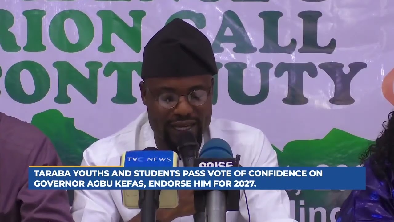 Taraba Youths and students pass vote of confidence on Governor Agbu Kefas, endorse him for 2027