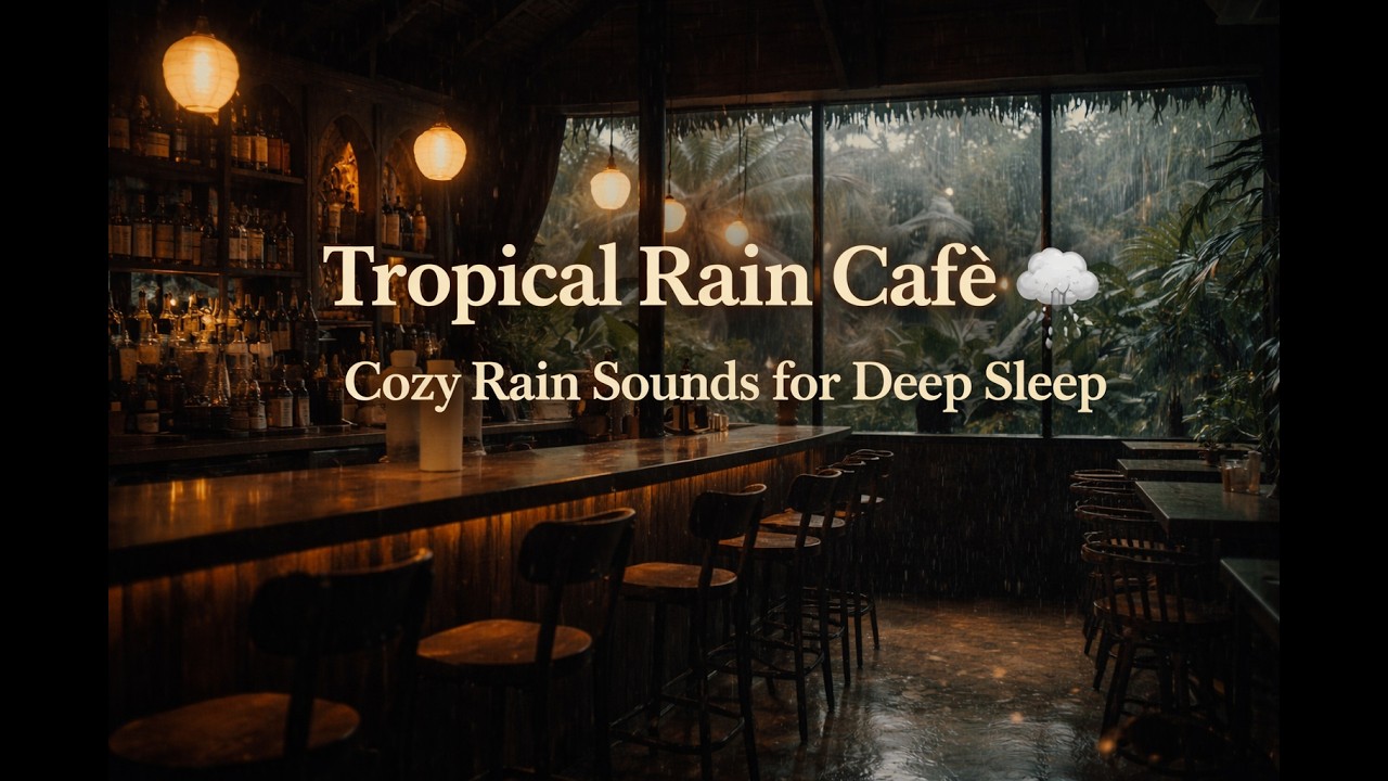 Tropical Rain Café 🌧️ Cozy Rain Sounds for Deep Sleep