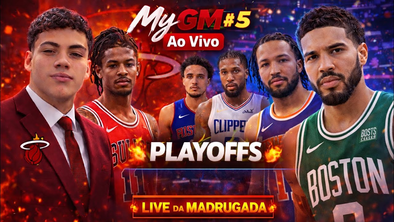 MyGM Heat #5 🔥 LIVE DA MADRUGADA | PLAYOFFS PESADO contra as ESTRELAS! NBA 2K26