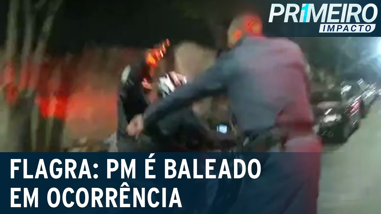 Policial é baleado por dupla em moto durante ocorrência | Primeiro Impacto (07/07/21)