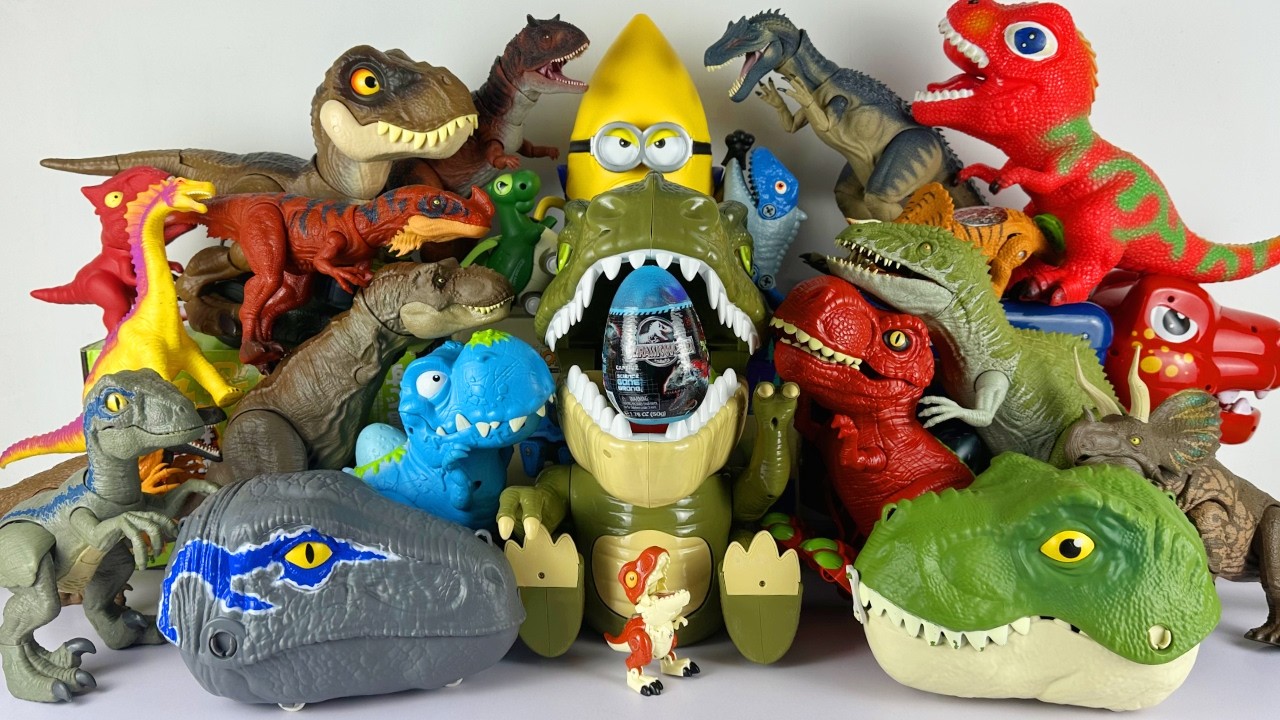 Jurassic World Rebirth ASMR Dinosaur Unboxing T-rex Head Carnotaurus Triceratops Giga Captivz Eggs