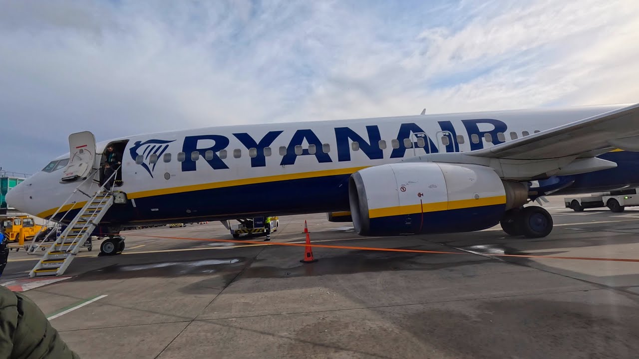 Ryanair flight landing at London Stansted