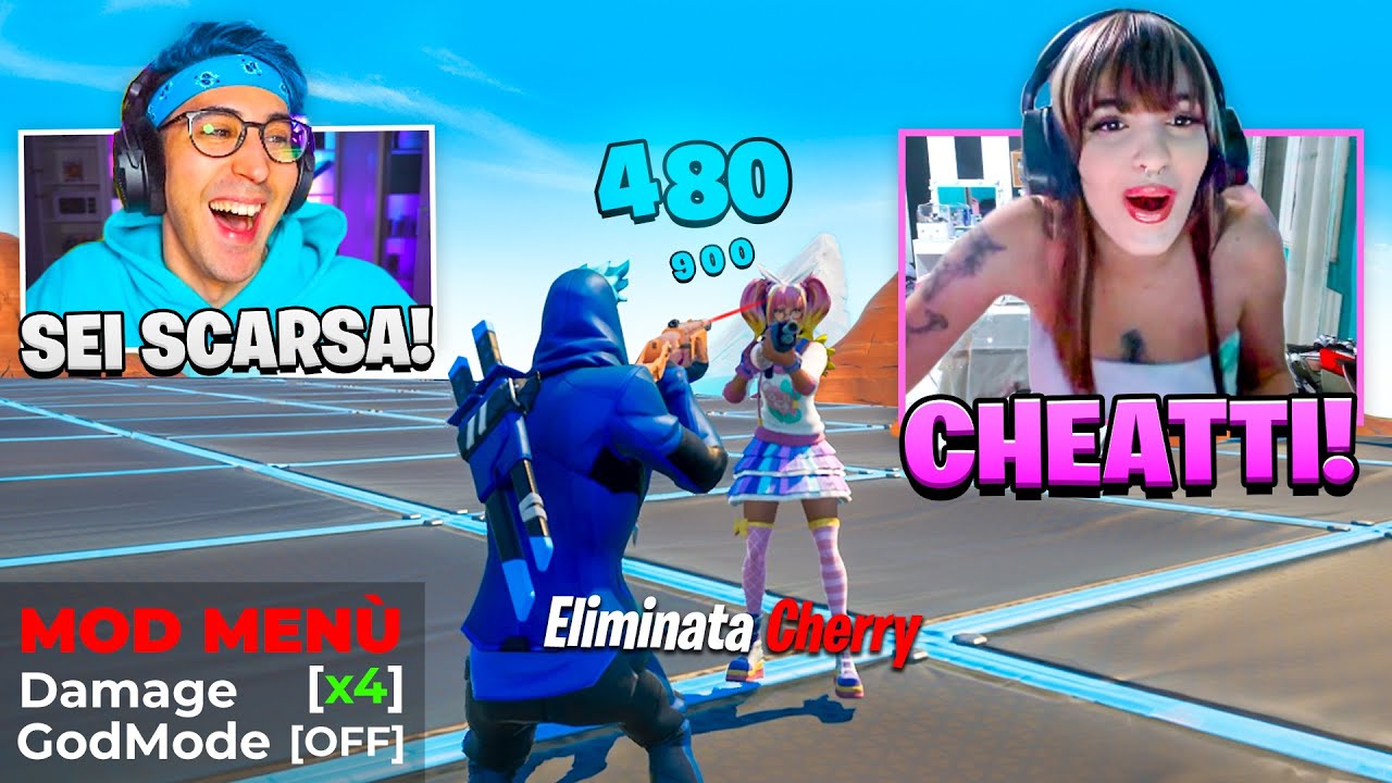 CHERRY METTE la CAM e la TROLLO con il GLITCH del DANNO su FORTNITE