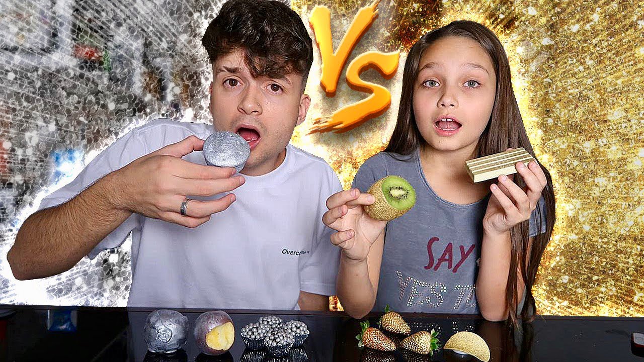 COMENDO COMIDA de OURO vs PRATA