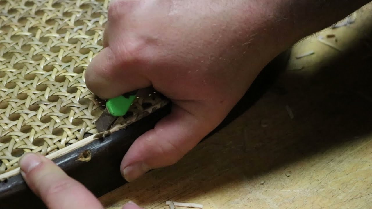 Pressed Cane Installation in seat for Bentwood Rocker - Part 1