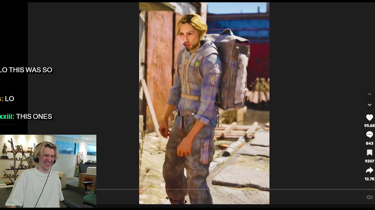 xQc реагирует на свою анимацию ARC Raiders