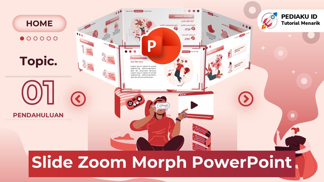 TUTORIAL SLIDE ZOOM MORPH POWERPOINT KEREN | MORPH POWERPOINT