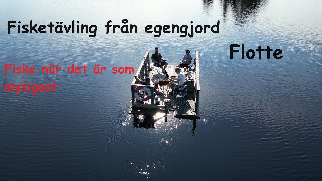 Fisketävling från hemmabyggd flotte