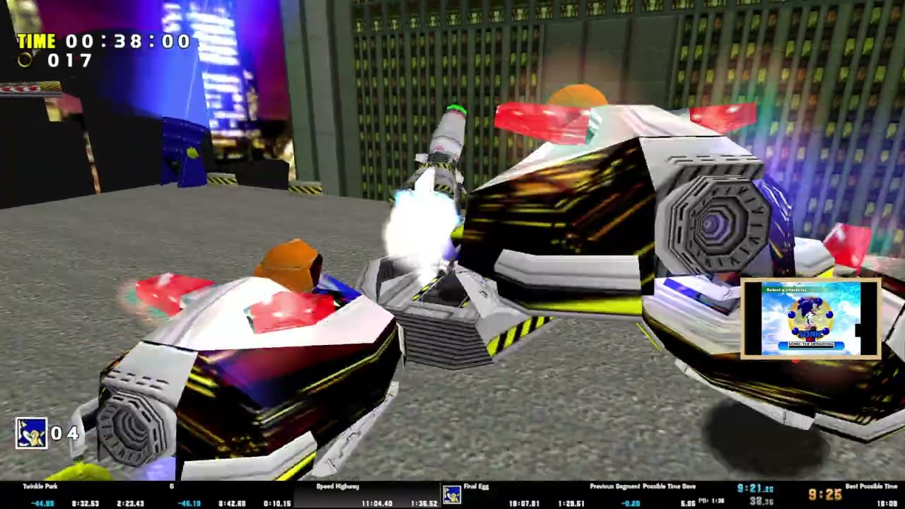 SADX All Action Stages (Sonic) Speedrun in 18:19.550 IGT / 18:25.634 RTA