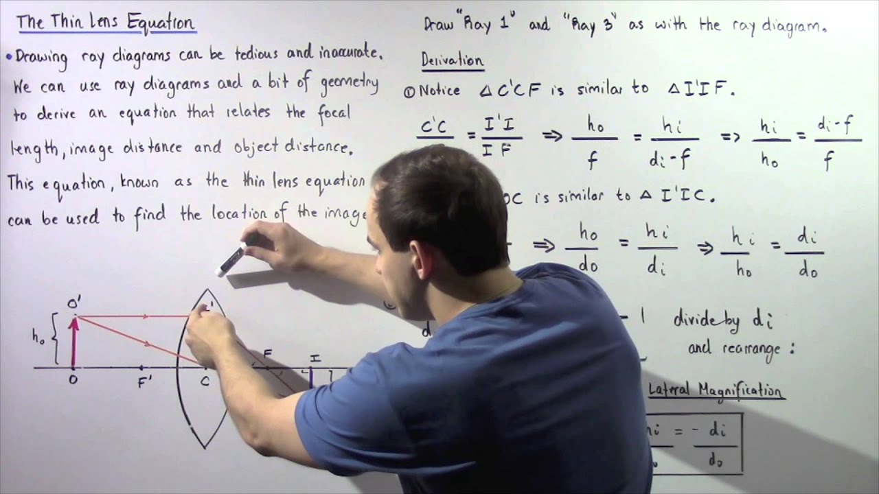 Derivaiton of Thin Lens Equation and Lateral Magnification