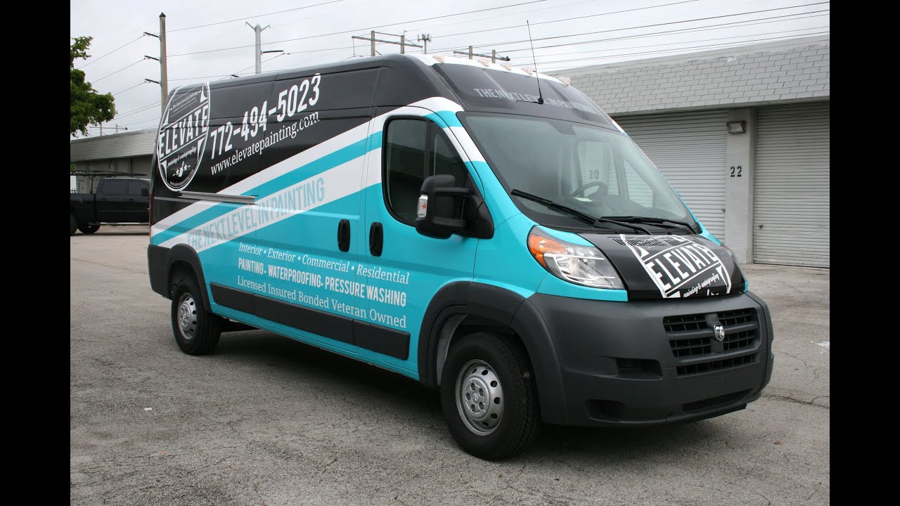 Clean & Effective Wrap Advertising on  Dodge Ram Promaster Car Wrap Davie Florida