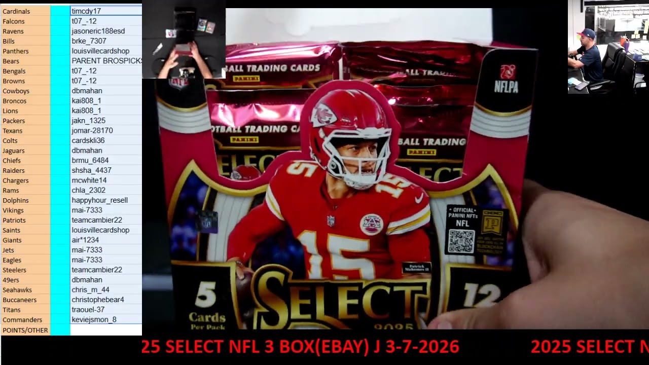 CAJUNBREAKER 2025 SELECT NFL 3 BOX(EBAY) J 3-7-2026
