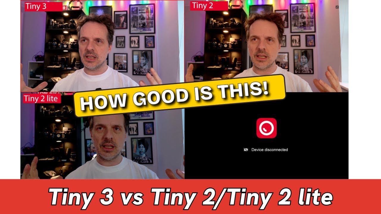 Comparison of the Brand new Tiny 3 webcam and Tiny 2 and Tiny 2 Lite