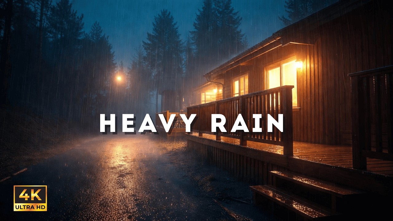 Relaxing Rain on Terrace at Night 🌧️ Drifting to Deep Sleep in 5 Minutes (Seamless Loop)
