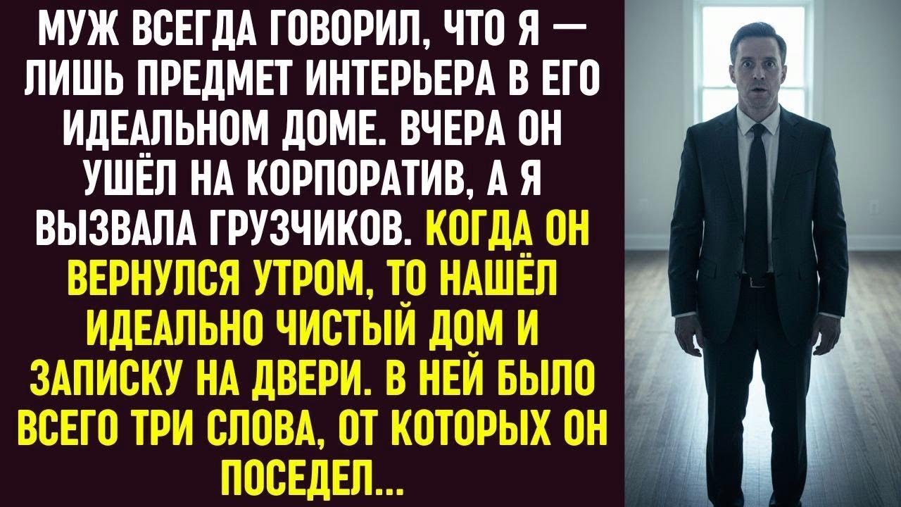 Муж считал меня частью интерьера. Утром он нашёл пустой дом и записку с тремя словами…