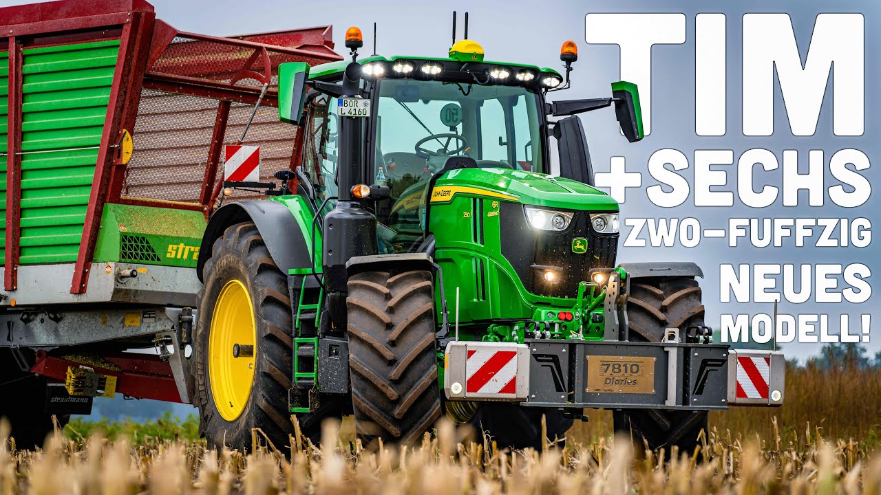 Tim’s erster Tag mit dem neuen 6R 250 + Strautmann🤩 | Mais Häckseln im Emsland in UHD