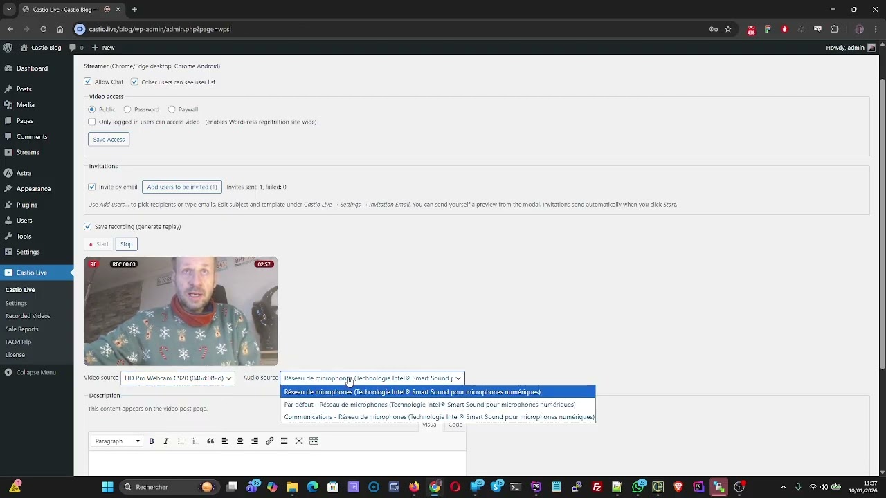 Castio.live tutorial en français