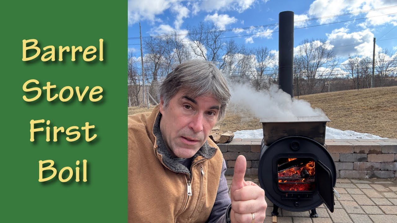WOW!  I DID NOT EXPECT THIS.  First Boil in our DIY Maple Syrup Barrel Stove Evaporator.