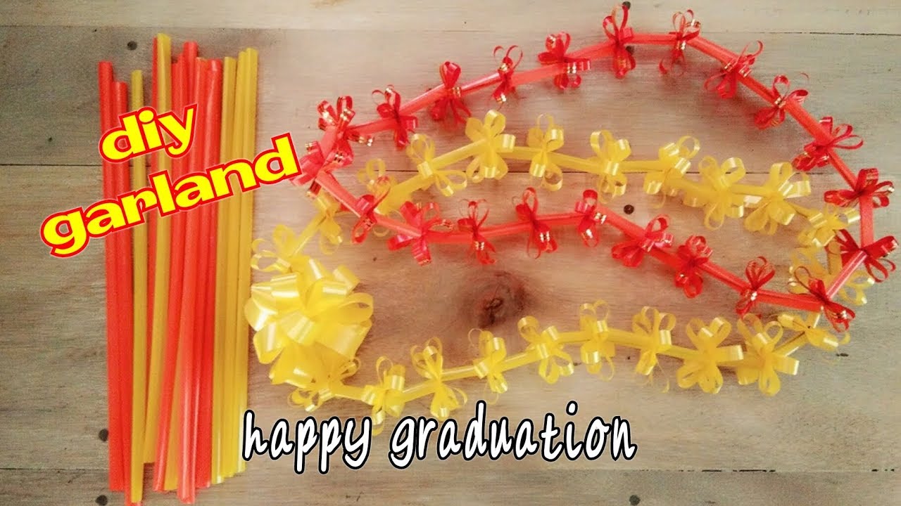 DIY Garland using drinking straw for graduation | Congratulations to all the graduates