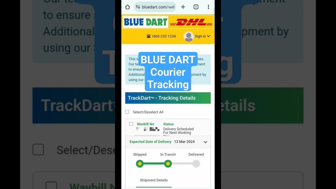 Blue Dart courier tracking Kaise kare #blue #dart #courier #tracking @KambojTechnical