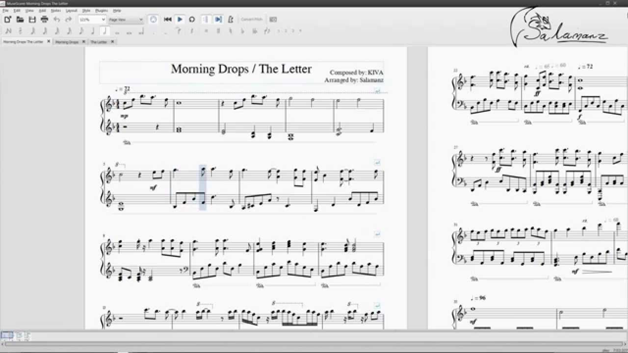 KIVA - Morning Drops/The Letter (Arr. Salamanz) (Piano Arrangement + Sheet Music Download)