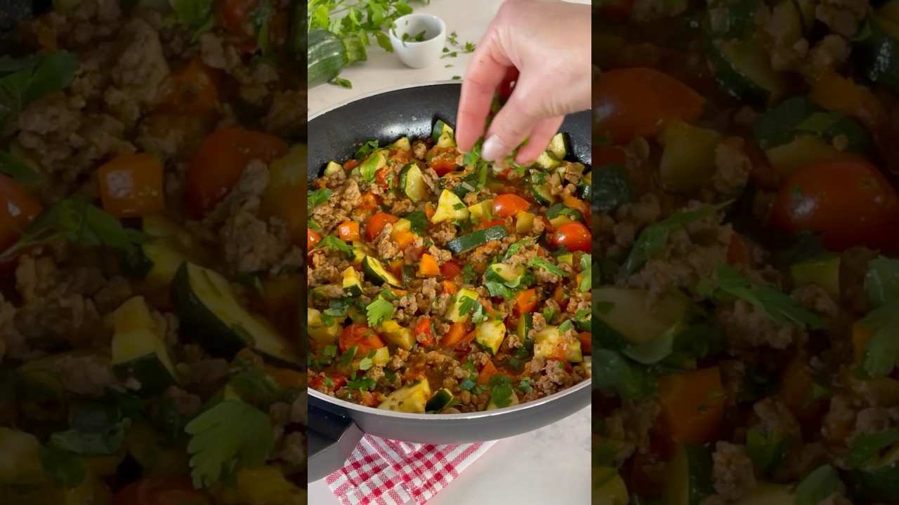 Carne picada com legumes. Receita nos 3…
