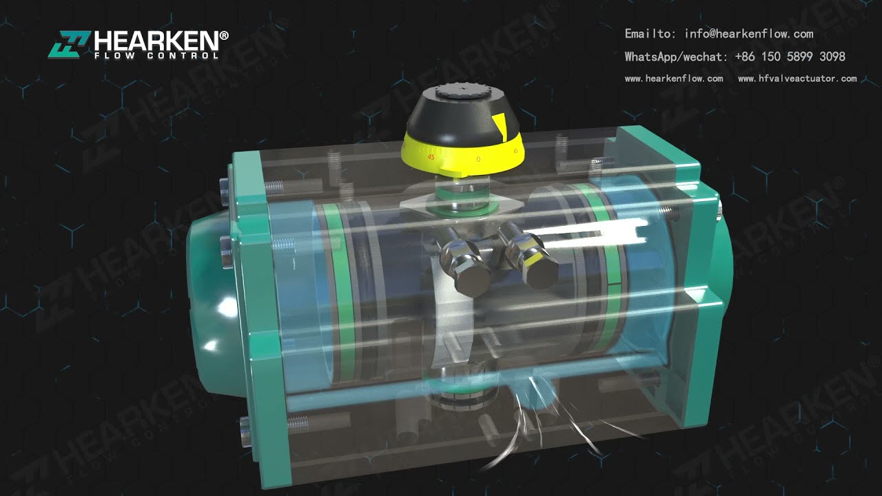 Hearken Rack and Pinoin Rotary Pneumatic Actuators Valve Spring Return or Double Acting