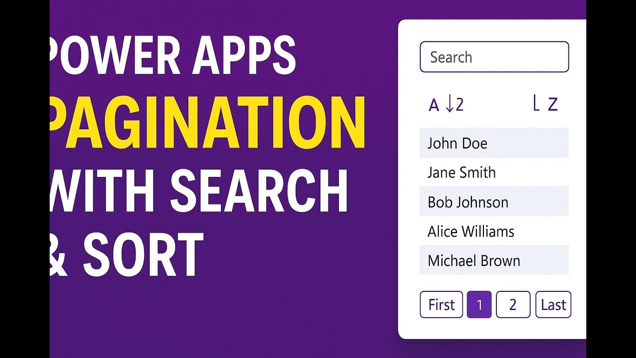 PowerApps Pagination with Search & Sort | First, Last, Next, Previous Button & Page Count Easy Steps