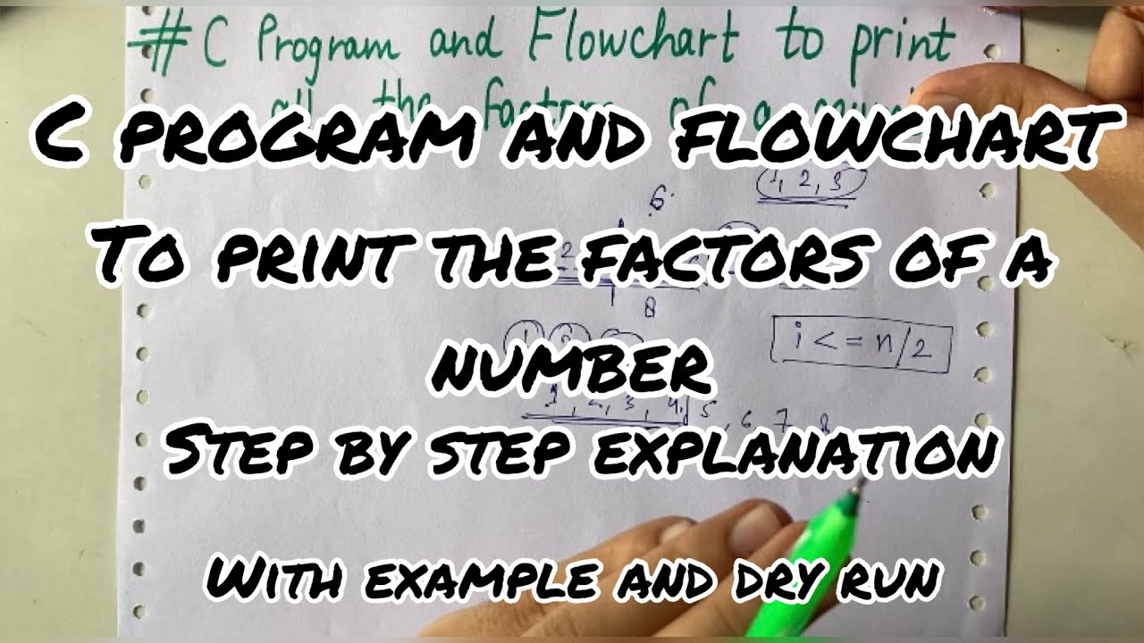 Print the factors of a number in C | Code and flowchart | Step by step explained | YourStudyGuide