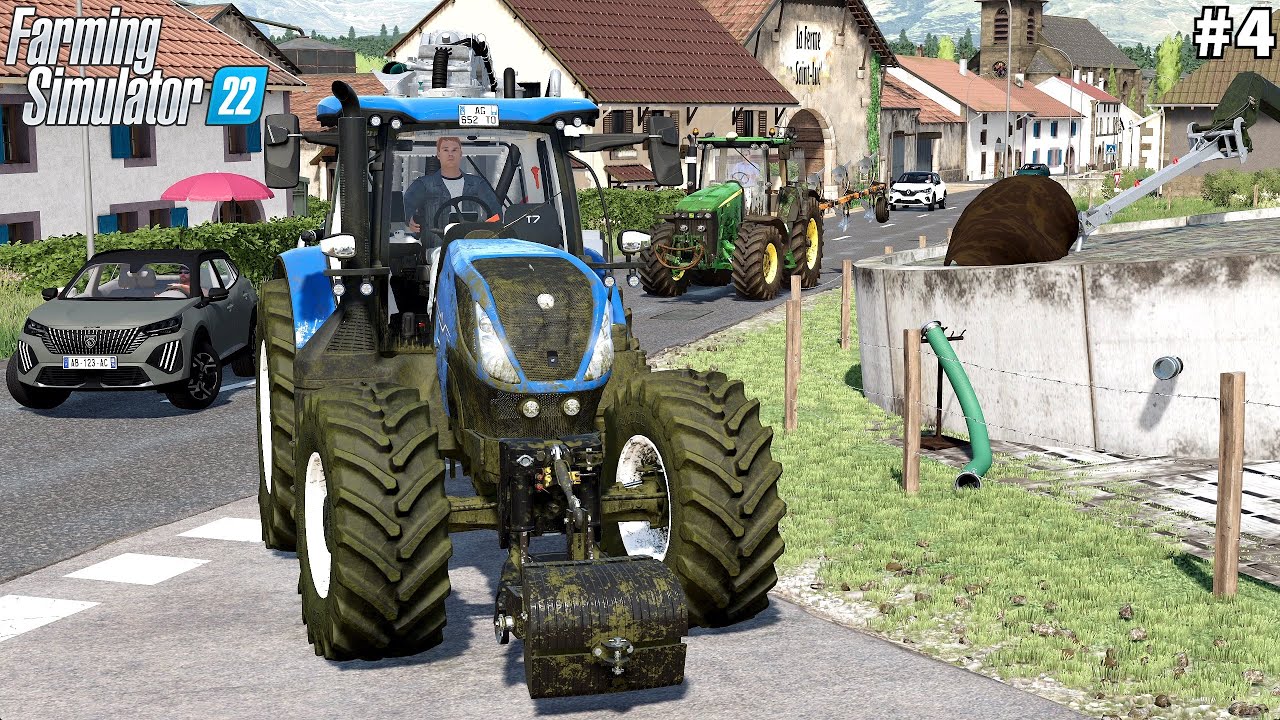 Moving & Feeding Calves, Spreading Slurry & Plowing │Pallegney│FS 22│Timelapse#4