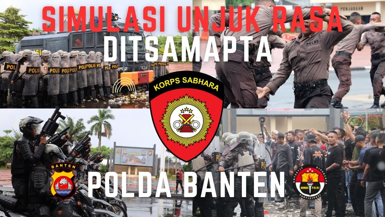 SIMULASI PENGAMANAN UNJUK RASA DITSAMAPTA POLDA BANTEN