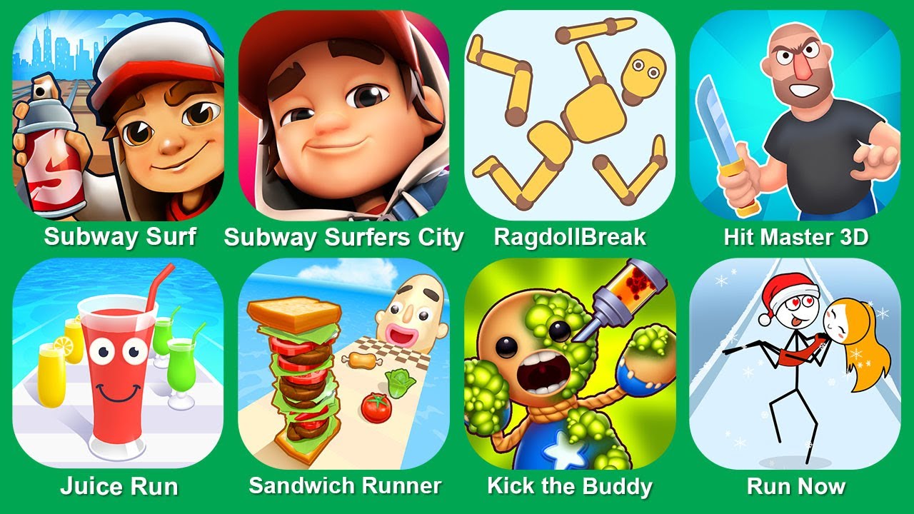 Subway Surf,RagdollBreak,Ragdoll Break,Tom Hero Dash,Tom Gold Run,Sonic Dash,Save The Doge
