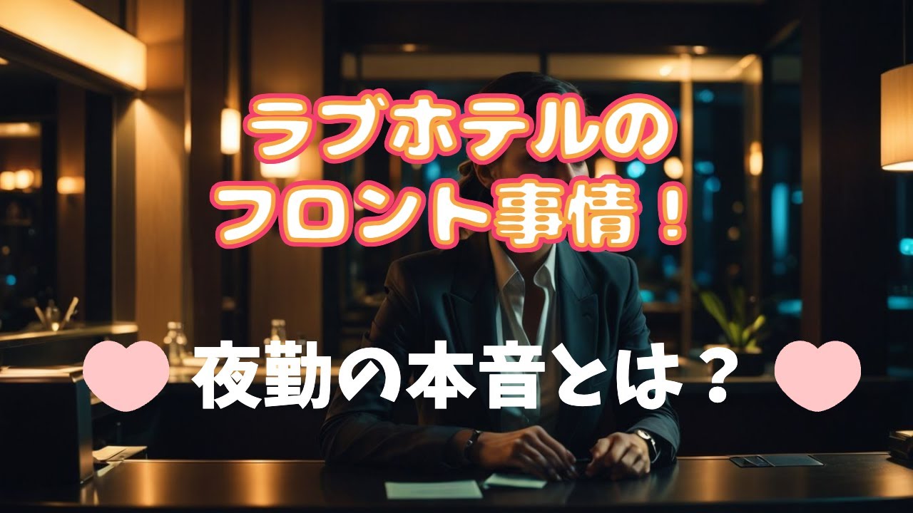 ラブホテルで働く男の独り言： ラブホテルのフロント事情！夜勤の本音とは？　#ラブホテル #ルームメイク  #男と女  #レジャーホテル #フロント #孤独 #心の癒し #フィクション
