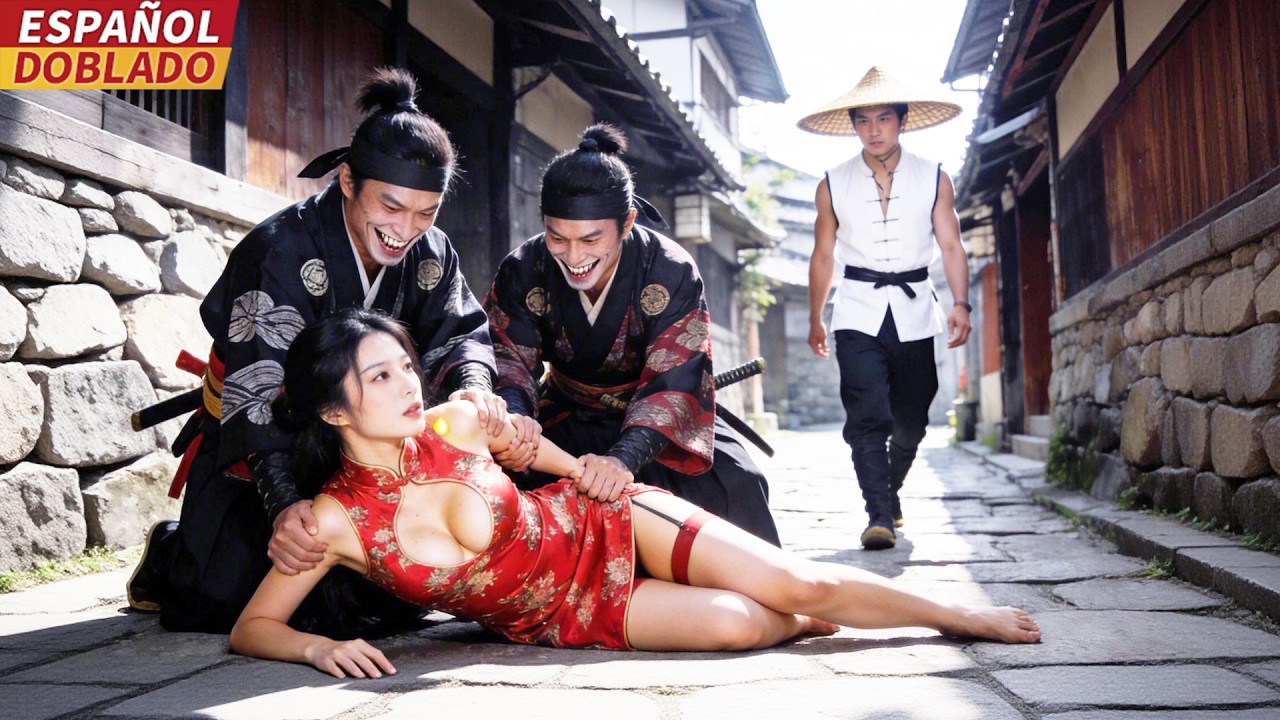 [Doblado Esp] Samurái acosa a la chica sola, Chico Buscado pasa y lo mata de un golpe.