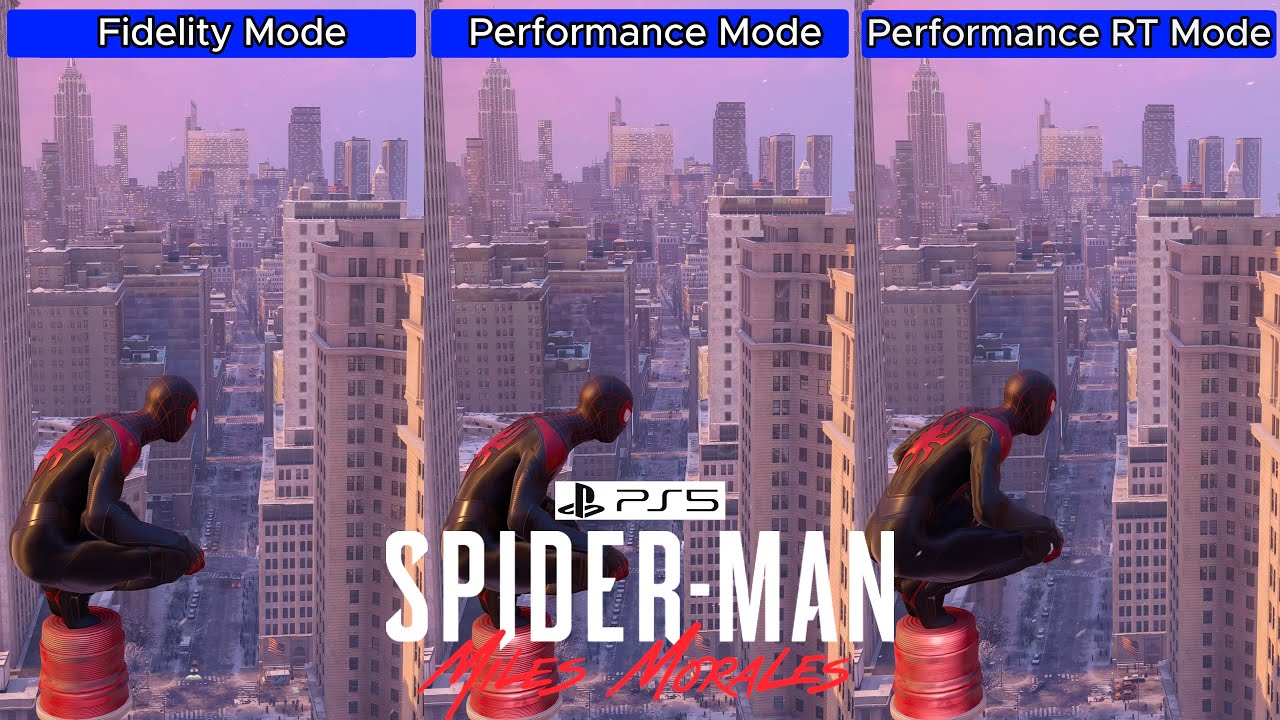 Spider-Man: Miles Morales PS5 - Fidelity VS Performance VS Ray-Tracing Comparison | Frame Rate | 4k