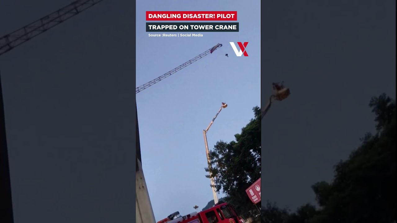 Paraglider Rescued After Getting Trapped On Tower Crane In China | VERTEX