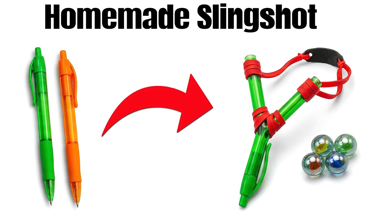 गुलेल बनाने का सबसे आसान तरीका | how to make slingshot with pen | slingshot kaise banaye
