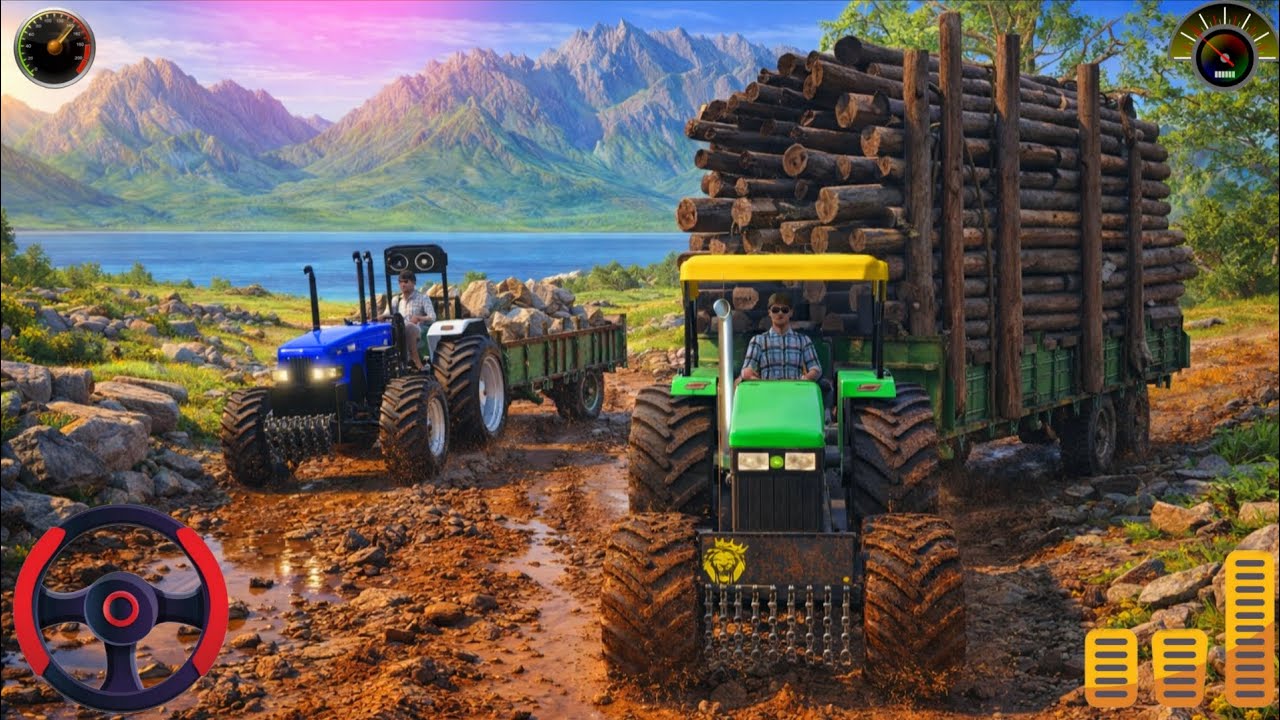 Off Road 3D Realstic Tractor Simulator Game 🎮🚛  || Indian tractor simulator game 3D || 
