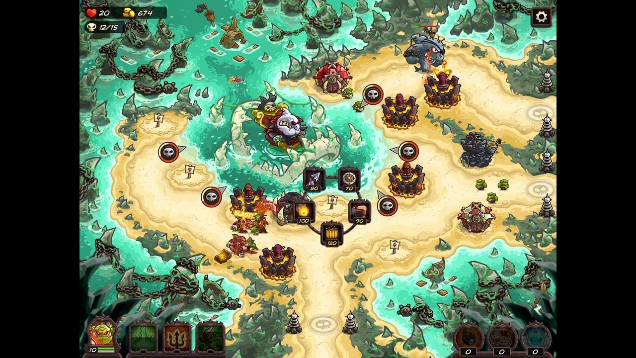 Kingdom Rush Vengeance – Sharkpool Reef (Impossible) – Veruk – No DLC/Item – 3 Stars