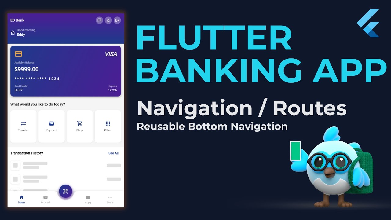 Refactor a Flutter Banking App with Reusable Navigation & Routes