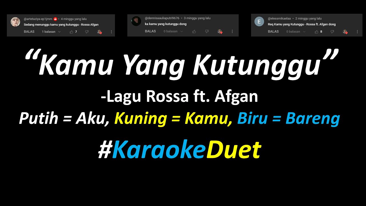Rossa ft. Afgan - Kamu Yang Kutunggu (Karaoke Duet Version) | Part Cowok Only | Nyanyi Bareng