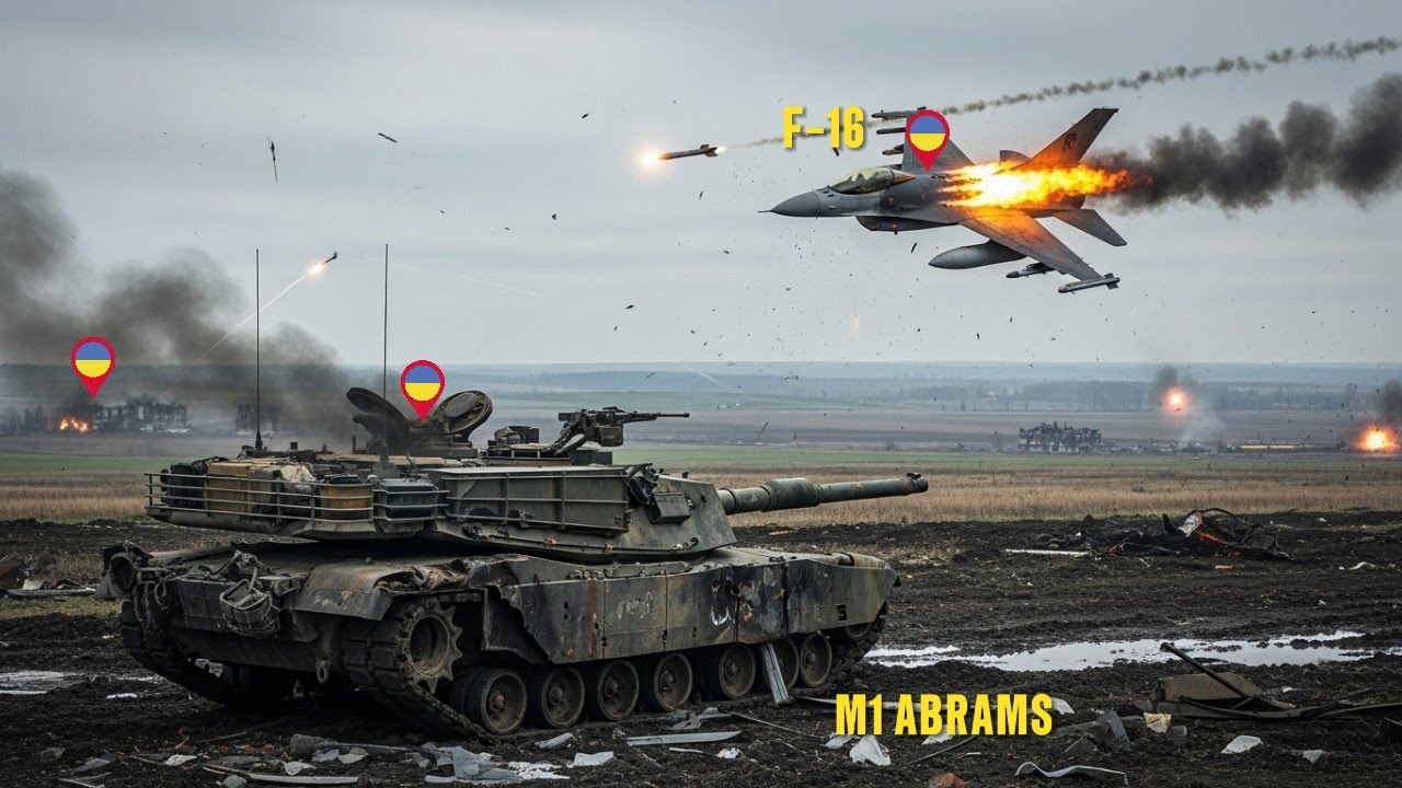 First Footage of F-16 Fighter Jet Shot Down in Ukraine War