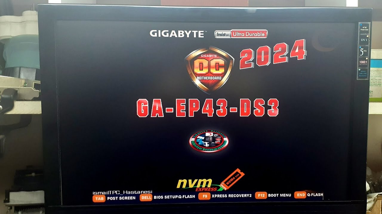 P43/775 PIN Anakarta 2024 NVMe SSD BIOS MODLAMA ve TEST/ 2024 Gigabyte GA-EP43-DS3 NVMe M.2 BIOS MOD