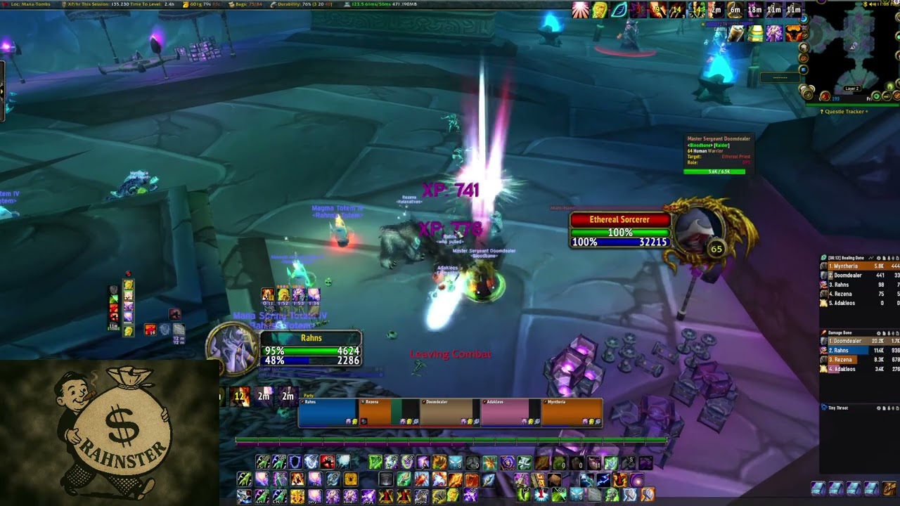 World of Warcraft TBC Dreamscythe Alliance Restro/Enhance Shaman level 62-65 Day 13! Part (2/2)
